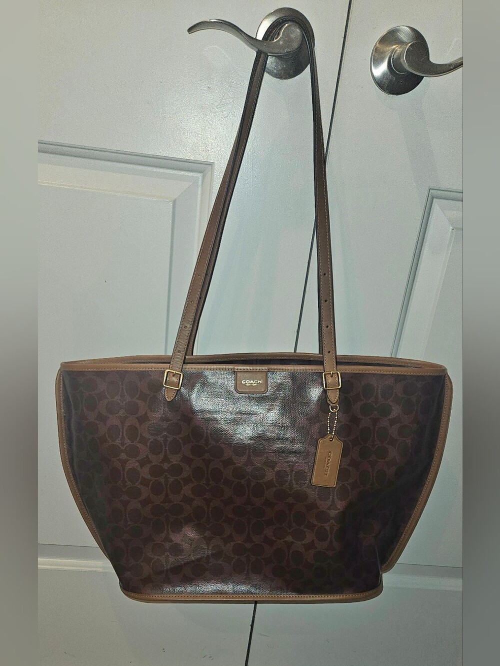 Coach Black Currant Large Taxi Tote Bag
